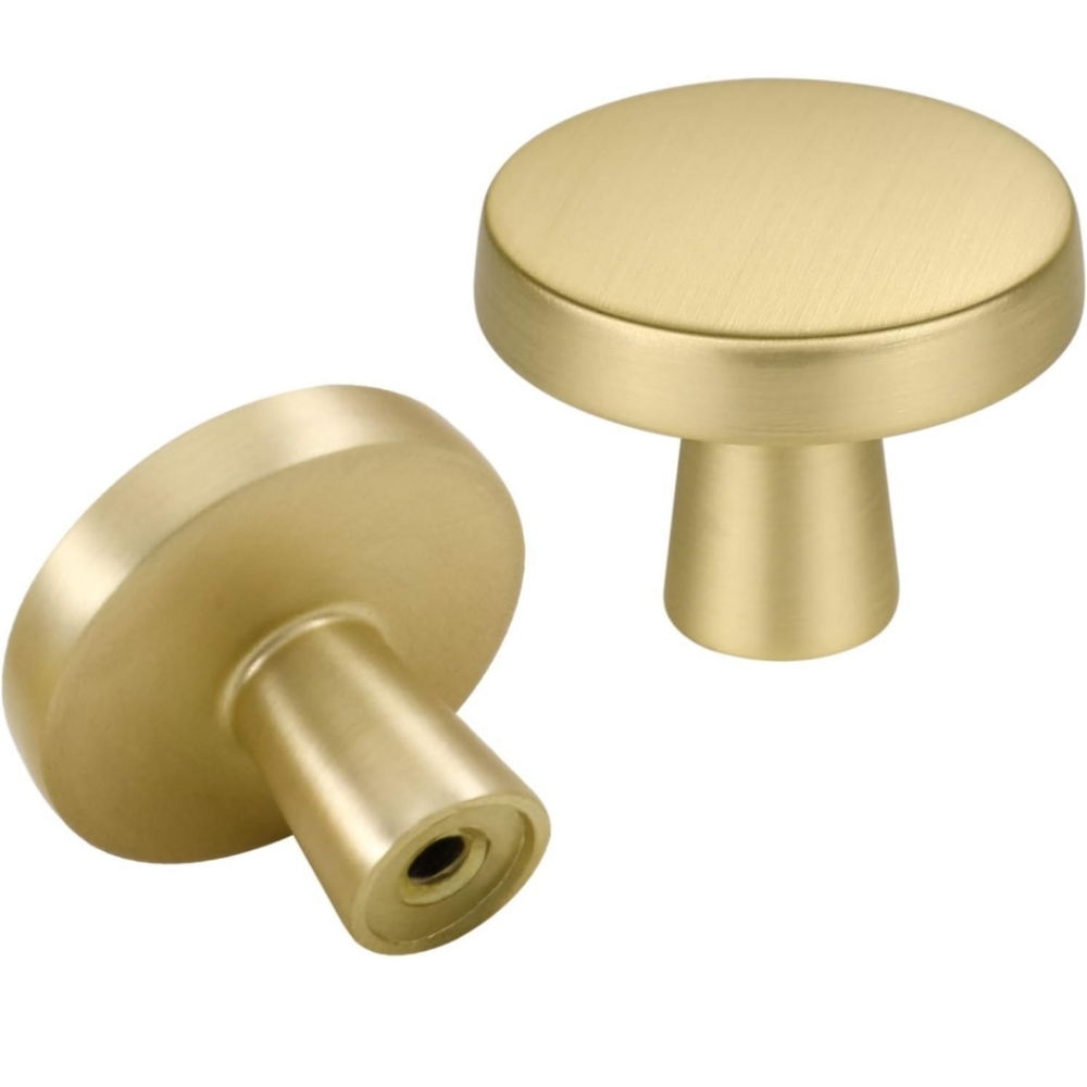 New In Box Gold Tone "Brushed Brass" Knobs
